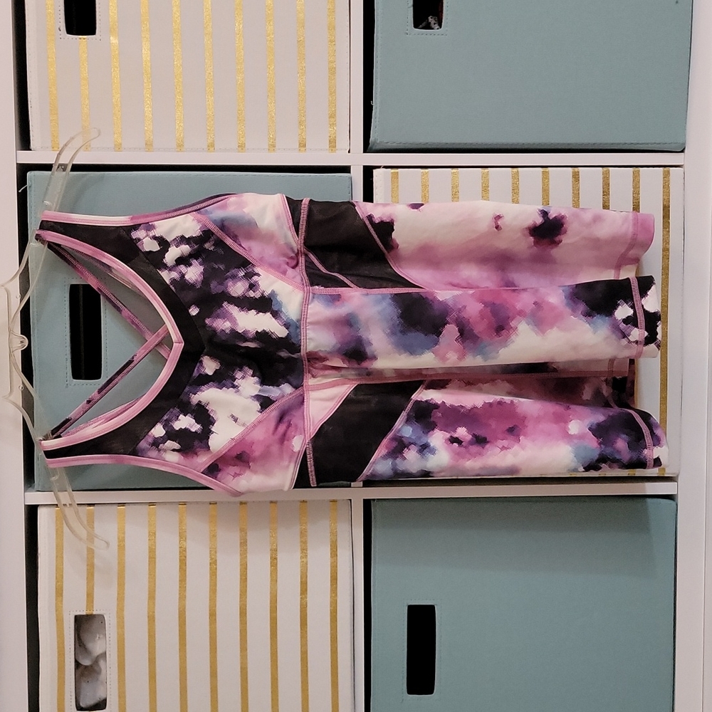 Lululemon Strap It Like It's Hot TankBlooming Pixie Multi Purple Black Sz 8